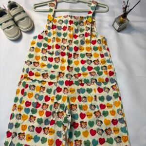 Heart Print Dungarees - Birdy and Bean