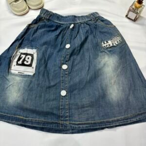 Button-Front Denim Skirt - Birdy and Bean