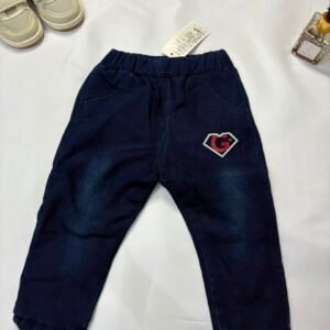 Heart Patch Denim Joggers - Birdy and Bean