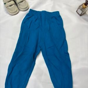 Teal Ribbed-Cuff Joggers - Birdy and Bean