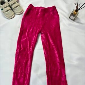Magenta Velvet-Look Leggings - Birdy and Bean