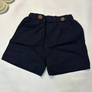 Button-Trim Navy Shorts - Birdy and Bean