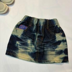 Bleach-Wash Denim Skirt - Birdy and Bean