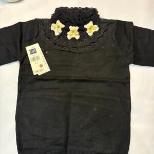 Black Lace Collar Sweater - Birdy and Bean