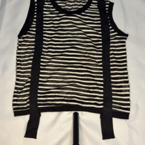 Black Striped Suspender Tank